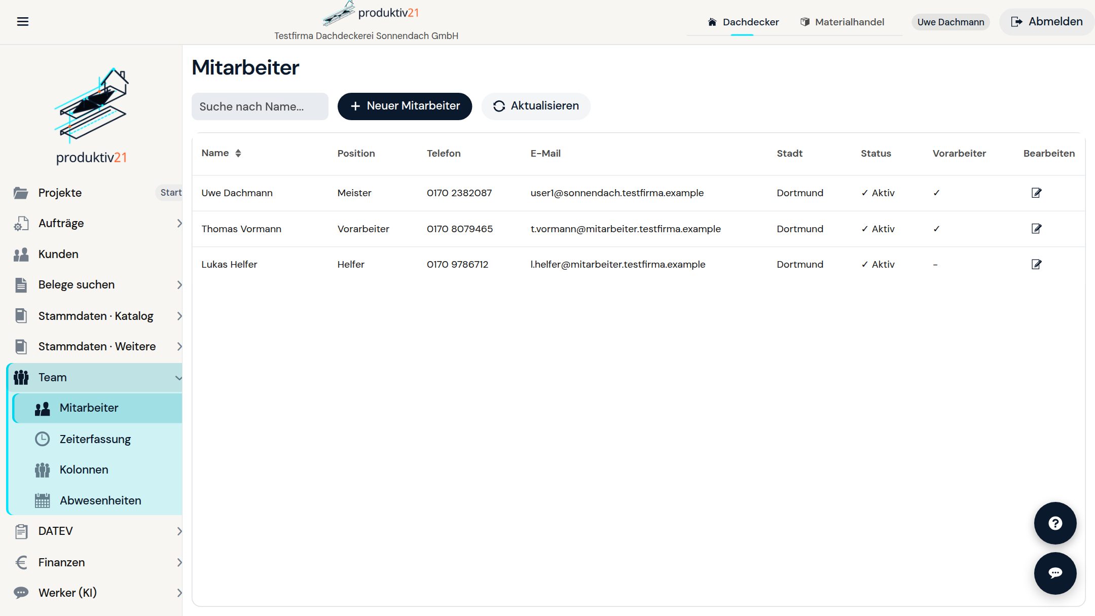Mitarbeiter in Produktiv21