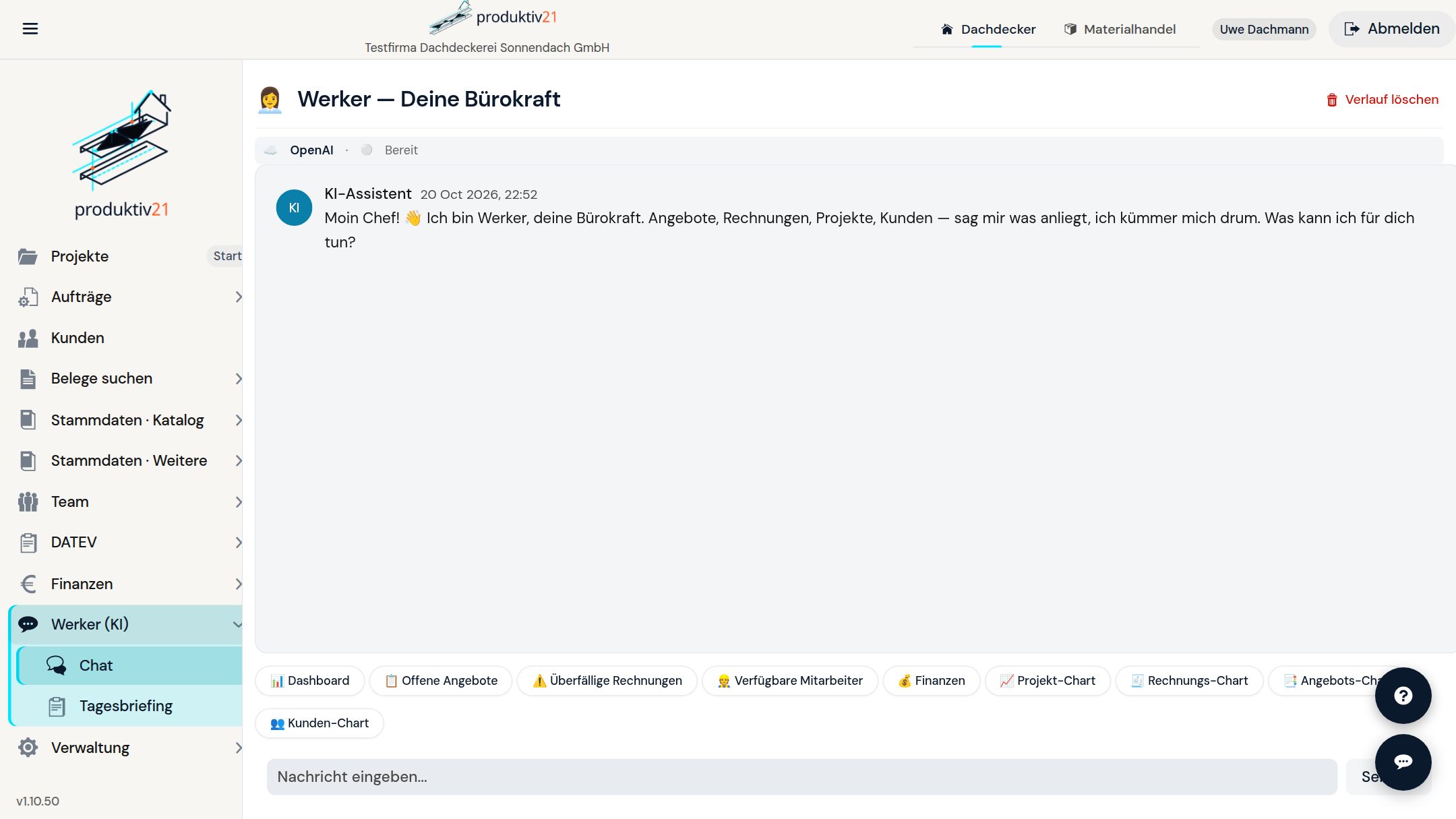 Werker KI-Chat in Produktiv21